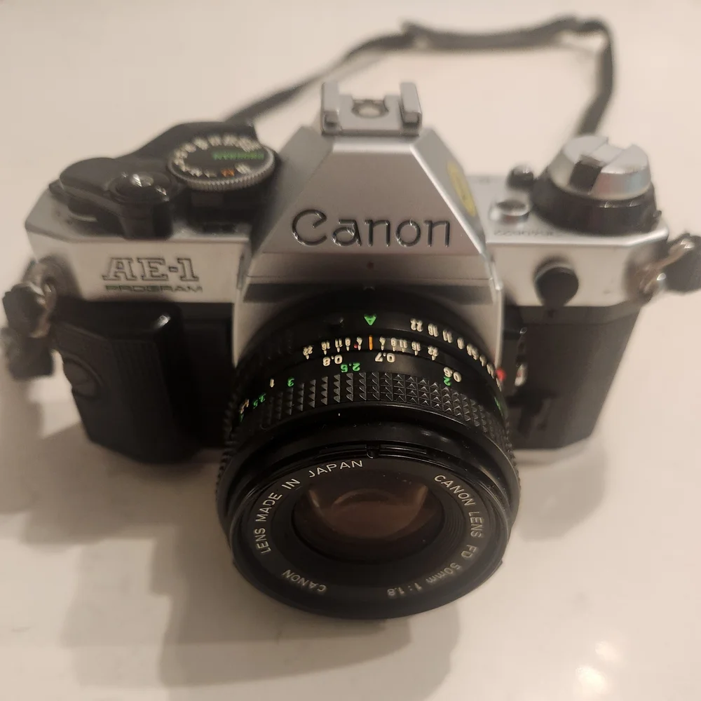 Canon Black and Silver Film Photography Camera
